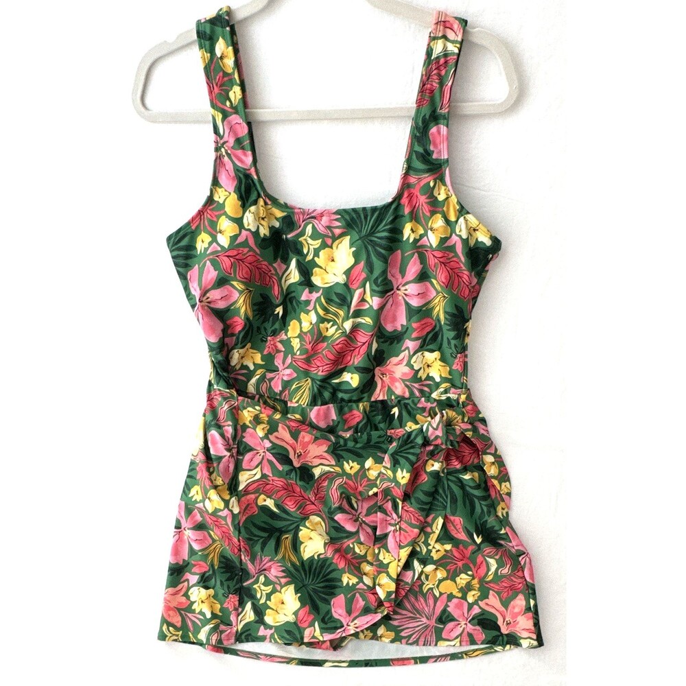 NWOT Old Navy Womens XL One Piece Swimdress Floral Lined Swimsuit